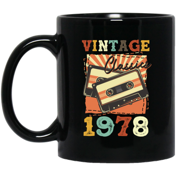 Vintage 1978, Birthday 1978 Retro, Classic Birthday Gift, Best Of 1978 Black Mug