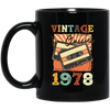 Vintage 1978, Birthday 1978 Retro, Classic Birthday Gift, Best Of 1978 Black Mug