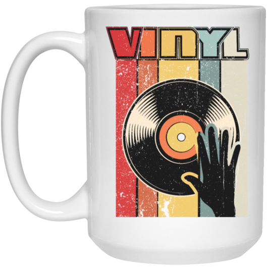 Retro Vinyl Record Player Analog Player Turntable White Mug