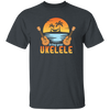 Funny Ukulele Beside The Beach And Palm Tree Hawaiian Musician Unisex T-Shirt