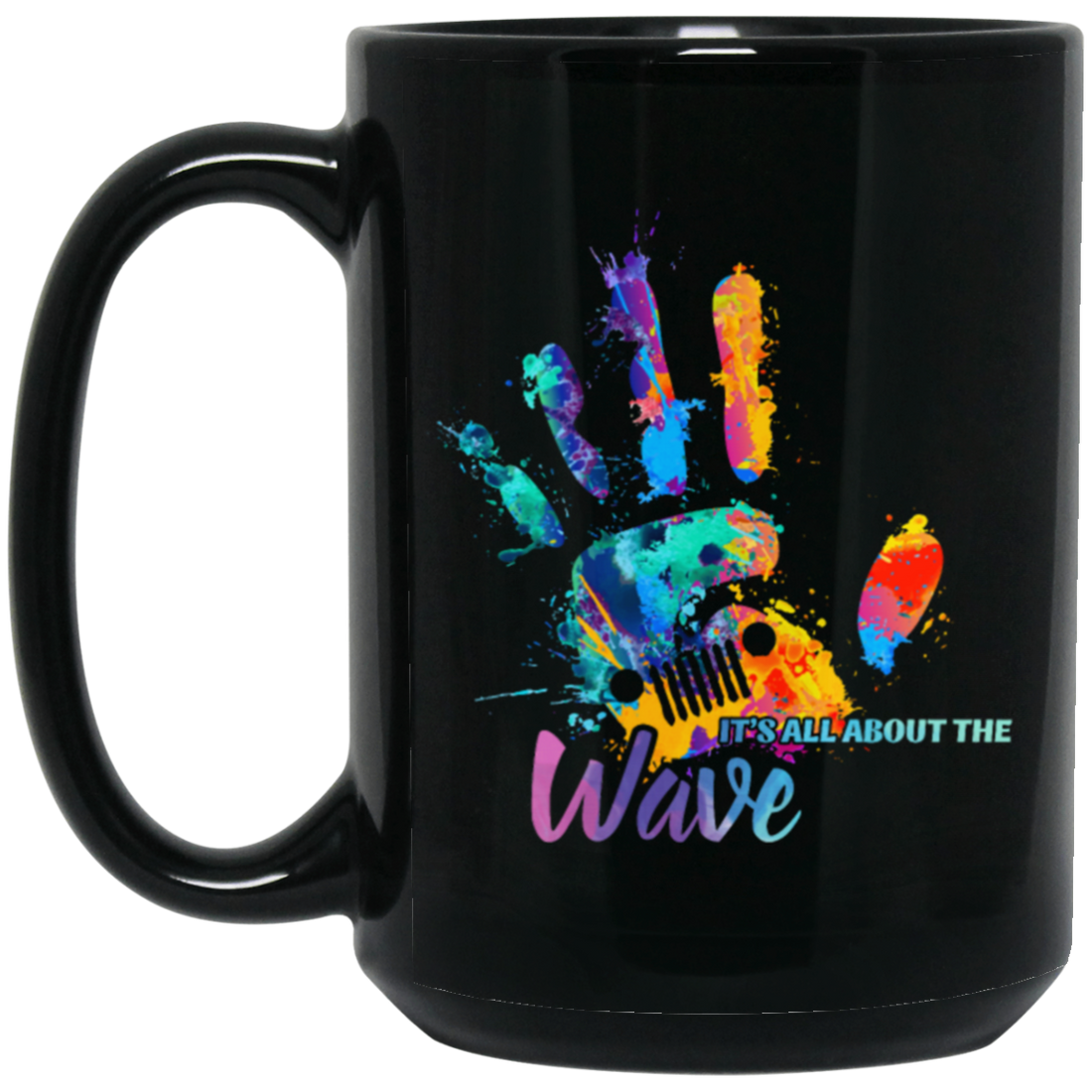 It's All About Wave Jeep Hand Wave Black Mug