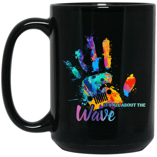 It's All About Wave Jeep Hand Wave Black Mug