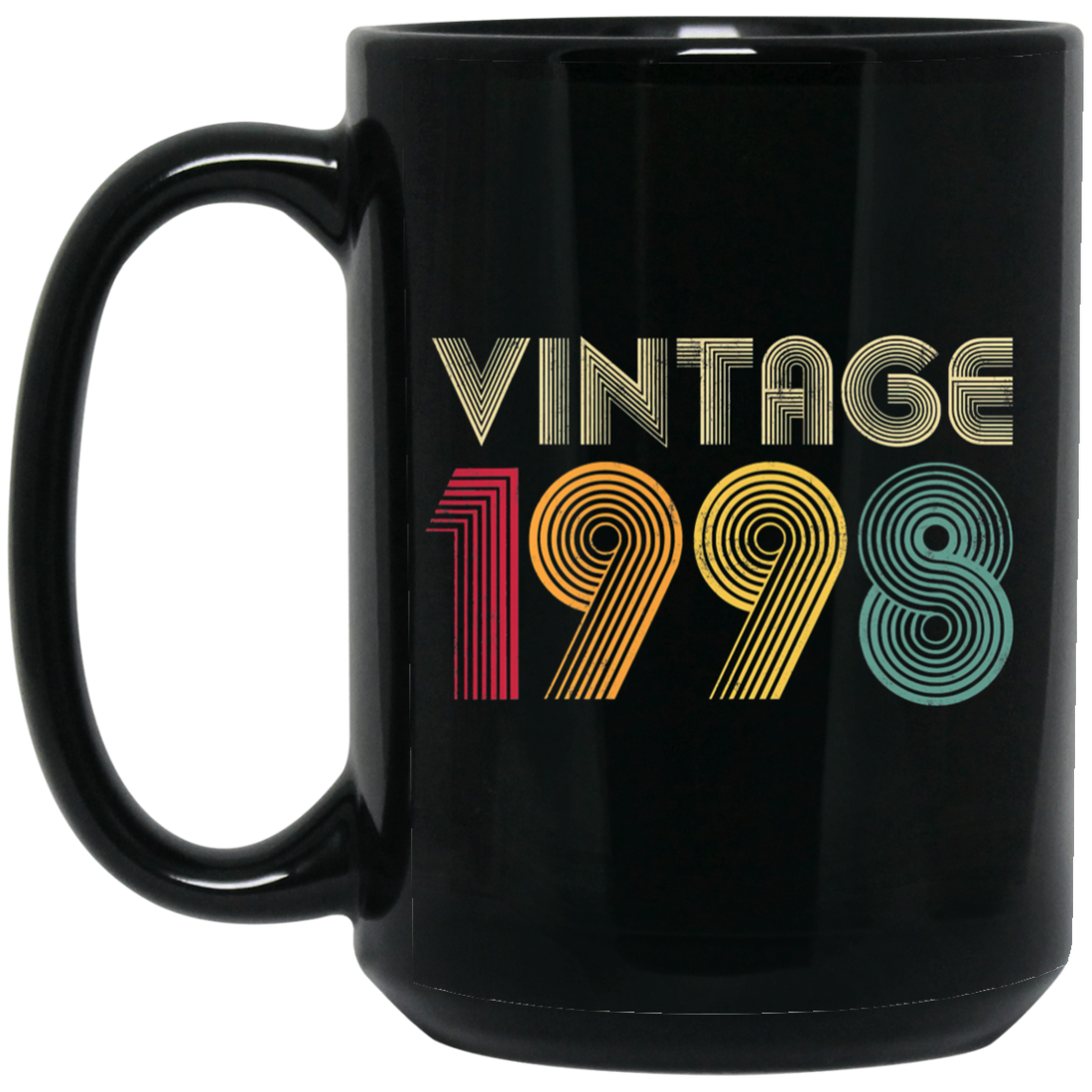 Birthday Gift Vintage 1998 Classic Men Women Black Mug