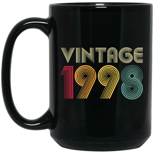 Birthday Gift Vintage 1998 Classic Men Women Black Mug