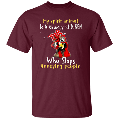 Funny Chicken, My Spirit Animal Is A Grumpy Chicken, Who Slaps Annoying People Unisex T-Shirt