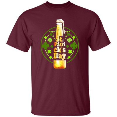 Shamrocks For St Patrick, Stylized Beer Bottles And Shamrock Gift Unisex T-Shirt