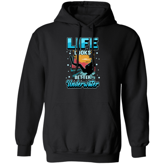 Diving Underwater Deep Sea Diving Fish Ocean Pullover Hoodie