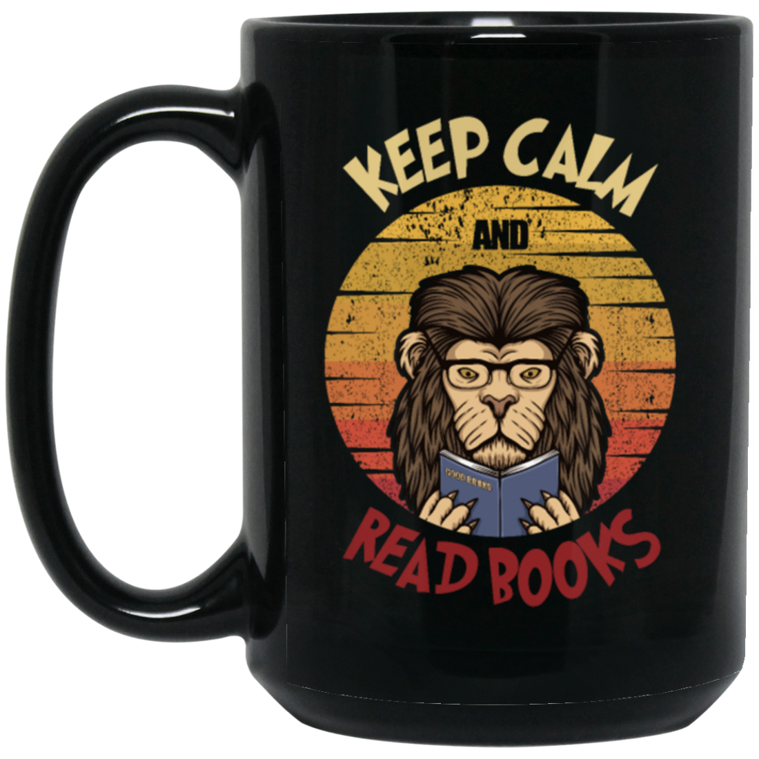 Books Reading Retro Glasses Lion Bookworm Vintage