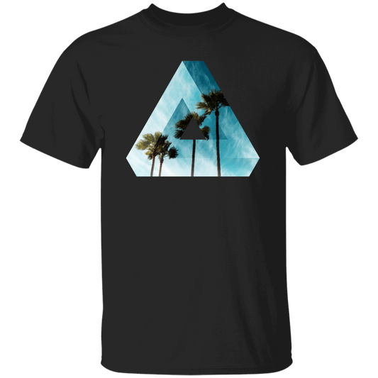 Triangle Designs With Sea And Beach, Optical Illusion Penrose