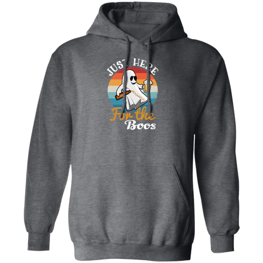 Just Here For The Boos, Halloween Ghost Pullover Hoodie