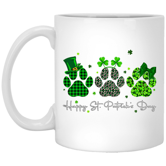 Love Shamrock Paw St Patrick Cute Cat Paw Irish Patrick Day