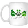 Love Shamrock Paw St Patrick Cute Cat Paw Irish Patrick Day