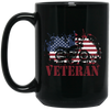 Motorcycle Veteran, Military Biker, American Flag, American Veteran Black Mug