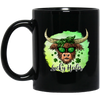 Bull Head Gift, Patricks Cow Lover, Lucky Heifer Gift, Bull And Shamrock Black Mug