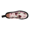 Flowers Boots, Pink Watercolor Flowers Martin Boots for Women