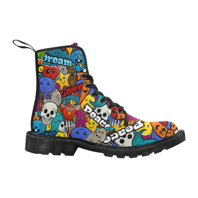 Cute Monster Boots, Funny Cartoon Martin Boots for Women