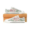 Green Pink Floral Shoes, Glitter Women's Classic Canvas Shoes