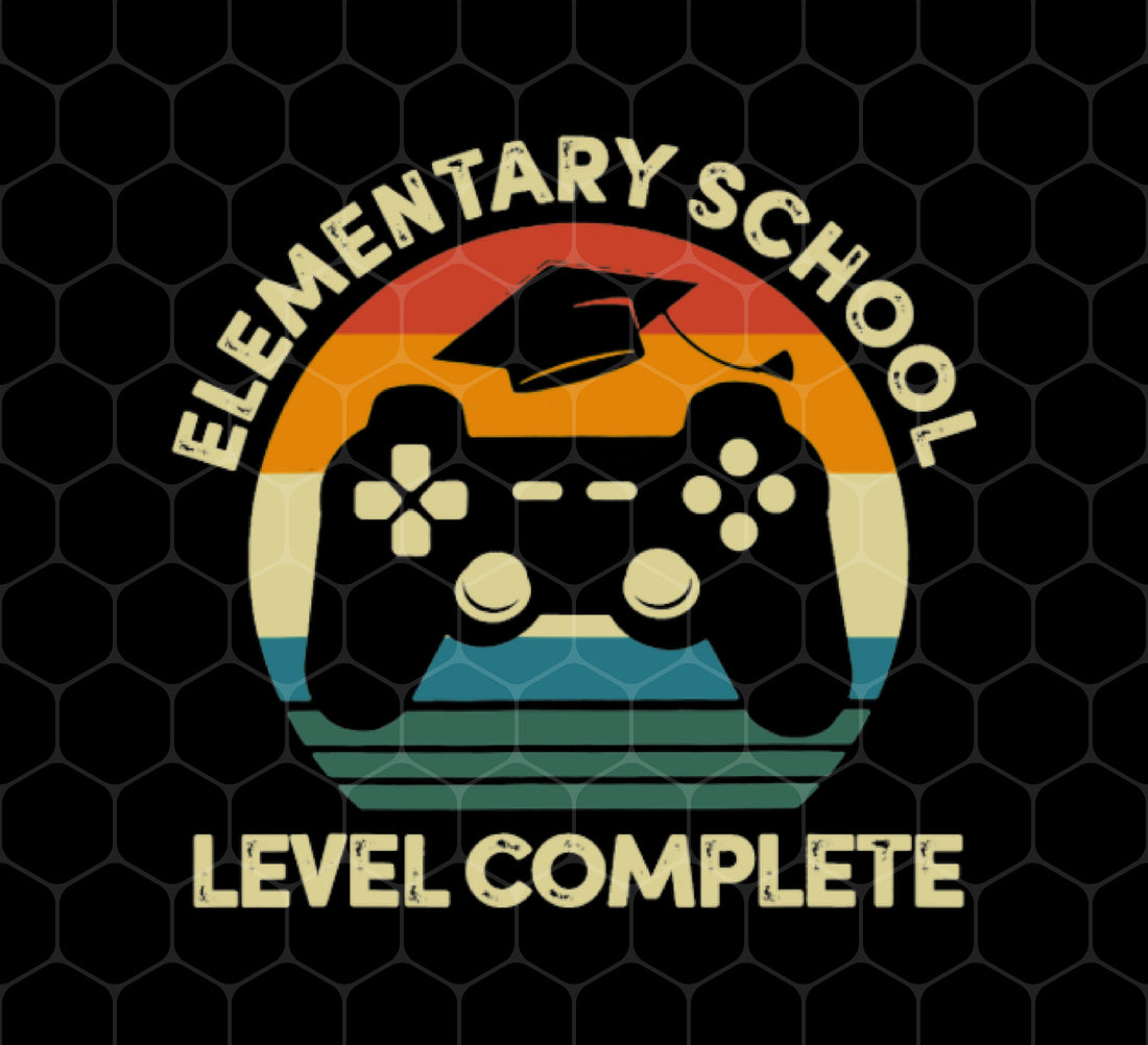 Elementary Level Complete, Video Game Lover, Retro Game Player Love, Png Printable, Digital File