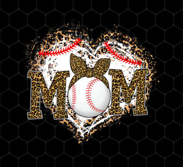 Funny Baseball Mom, Leopard Heart Mom, Ball Sport Lover Gift, Png Printable, Digital File