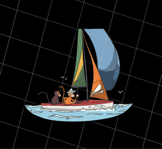 Funny Sailing With Dinghy And Friends Gift Png, Two Monkey On A Dinghy Png, Best Boat Png, Dinghy On The Sea, PNG Printable, DIGITAL File