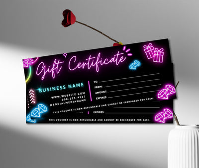 Blink Gift Card, Luxury Gift Voucher, Gift Certificate, Canva Template, Digital Download GC01