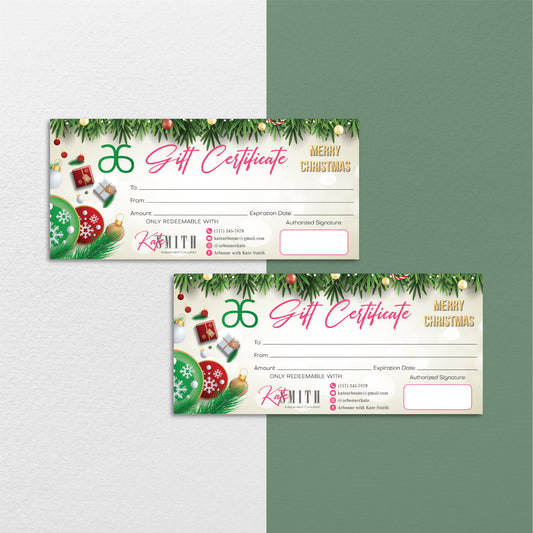 Christmas Arbonne Gift Certificate, Personalized Arbonne Business Cards AB143