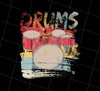 Gift For Drummer Retro Drums Passionate About Music Perfect For Orchestras, Png Printable, Digital File