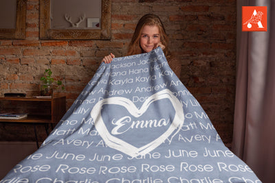 Personalized Name Blanket, Custom Family Name Blankets, Gift For Mom BL26