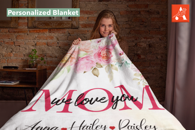 Personalized Blanket For Mom, Custom Name Floral Style Blankets Gift, Gift For Mom BL21