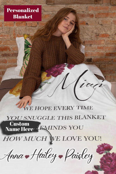 Personalized Blanket, Custom Letter Blankets Gift, Best Mimi Ever, Gift For Grandma BL20