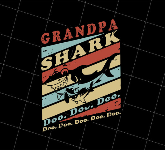 Grandpa Shark Doo Doo Png, Love Shark Gift Png, Funny Shark Gift Png, Png Printable, Digital File