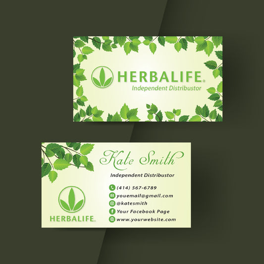 Fresh Leaves Herbalife Business Card, Personalized Herbalife Business Cards HE05
