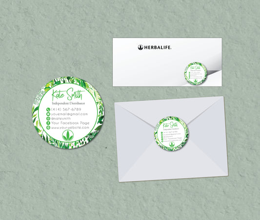 Natural Herbalife Stickers, Personalized Herbalife Custom QR Cards HE07