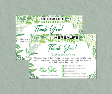 Natural Herbalife Thank You Card, Personalized Herbalife Business Card HE07