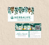 Green Leaves Herbalife Business Card, Personalized Herbalife Custom QR Cards HE08