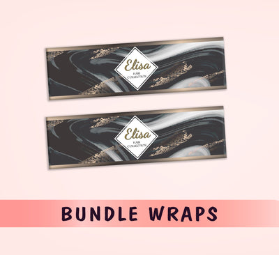 Grey Marble Hair Bundle Wrap Editable On Canva, Canva Template, Digital Download HB02