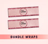 Pink Glitter Hair Bundle Wrap Editable On Canva, Canva Template, Digital Download HB03