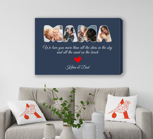 Personalized Canvas, Custom Photo For Mothers Day Gifts, Gift For Mom CB117