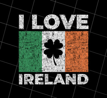 I Love Ireland Flag Png, Lucky Shamrock Irish Png, Perfect Irish Gift Png, Png Printable, Digital File