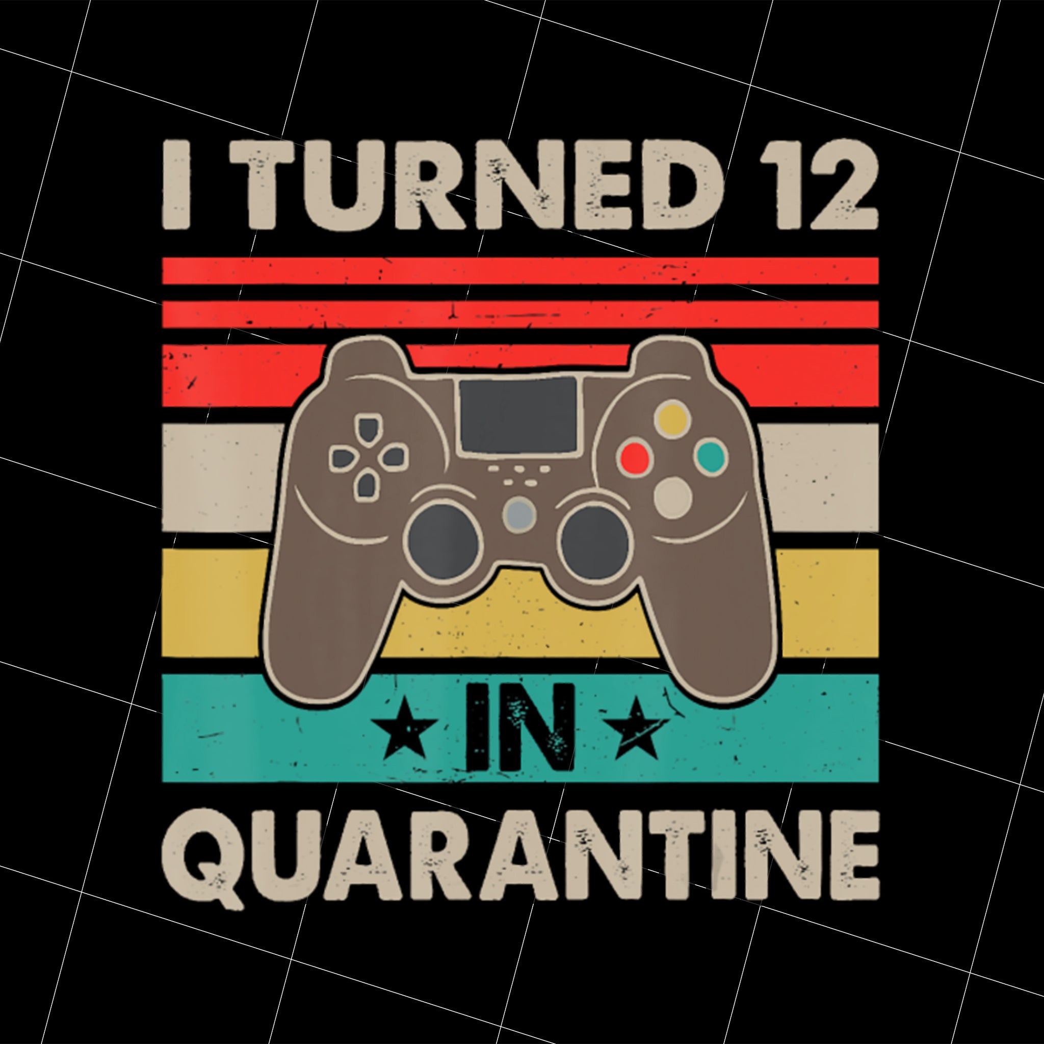 I Turned 12 In Quarantine Png, Vintage 12th Birthday Gift Png, Png Printable, Digital File