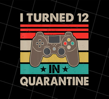 I Turned 12 In Quarantine Png, Vintage 12th Birthday Gift Png, Png Printable, Digital File