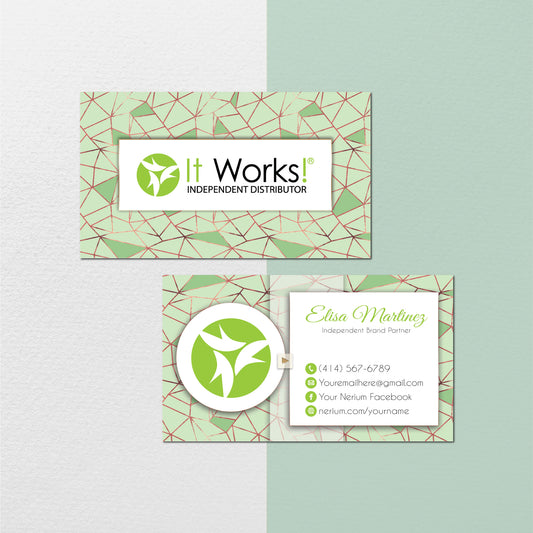 Green It Works Business Card, Personalized It Works Business Cards IW14