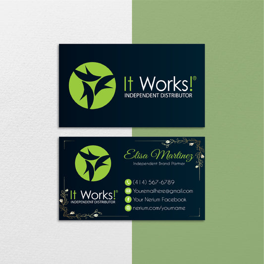 Blue It Works Business Card, Personalized It Works Business Cards IW17