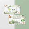 Watercolor Leaves, Hand Drawn Leaf It Works Business Card, Personalized It Works Business Cards IW18