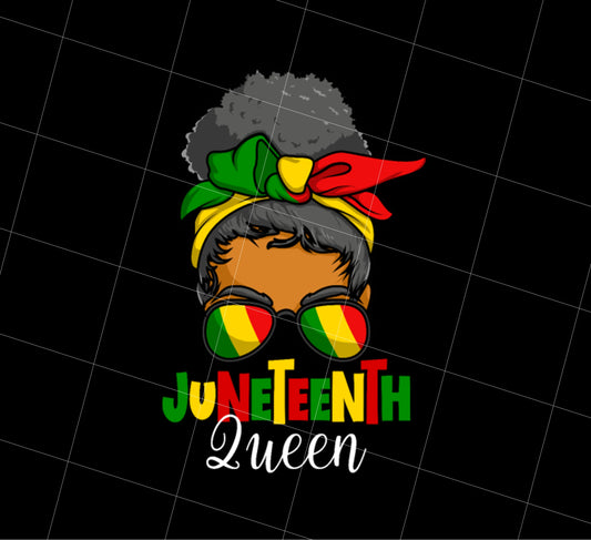 Juneteenth Queen Messy Bun Black Woman Juneteenth Independence Day1865, Png Printable, Digital File