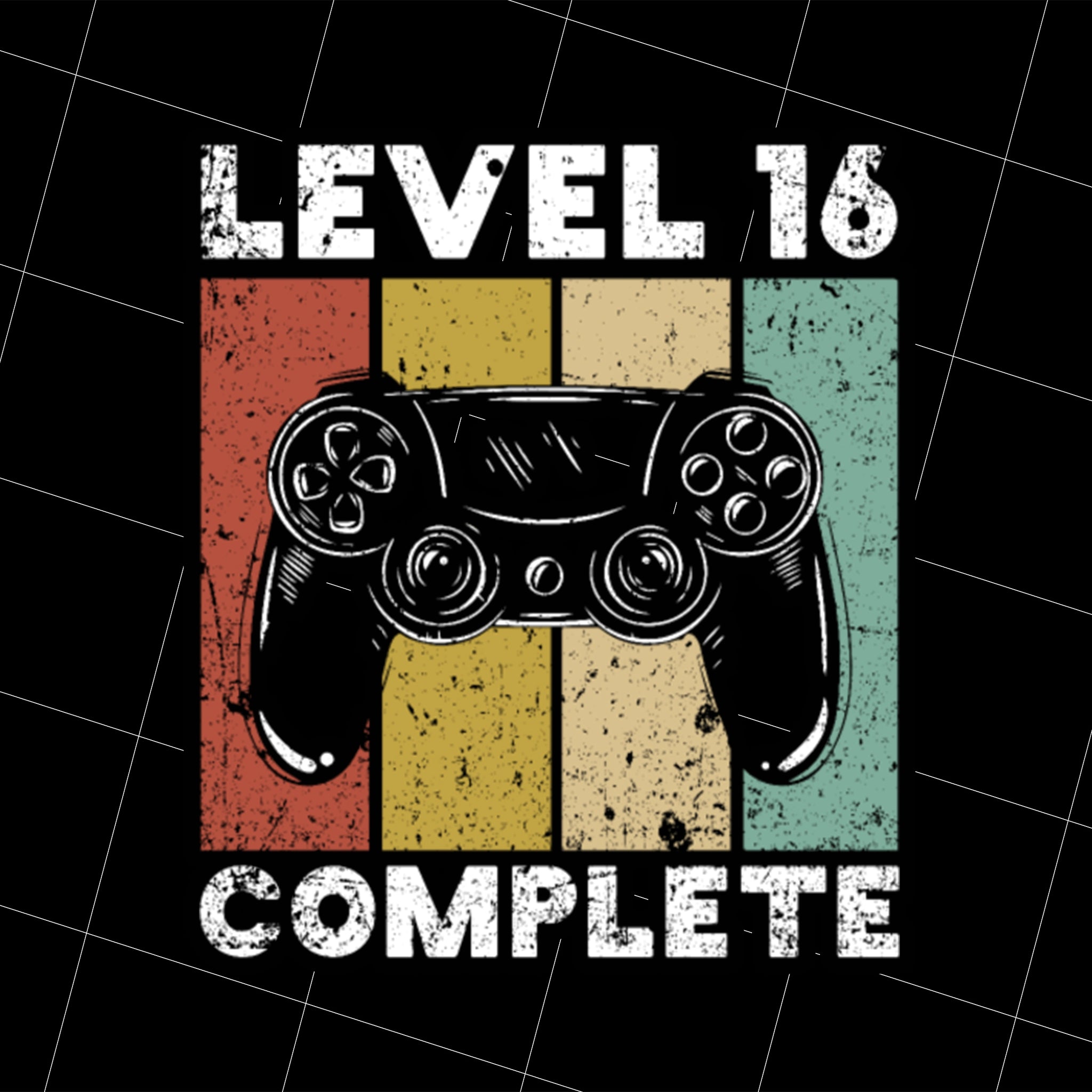 Level 16 Complete Png, 16th Birthday Gamer Gift, Retro 16 Gift, Png Printable, Digital File