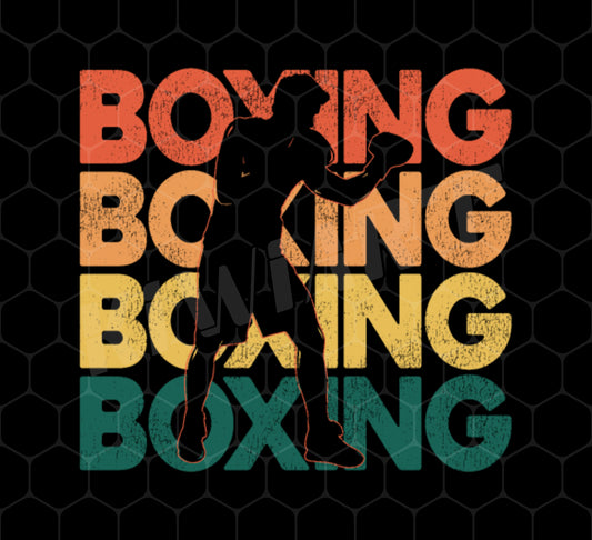 Love Boxing Png, Retro Boxing Png, Vintage Boxing Png, Boxing Silhouette Png, Four Boxing Gift Png Retro Boxing, Png Printable, Digital File