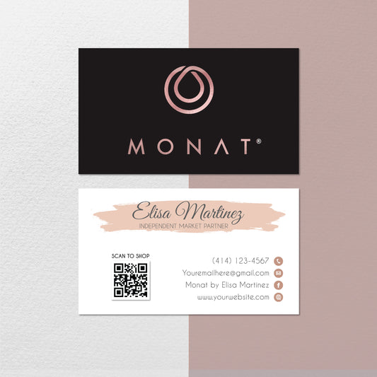 Black And White Monat Business Card, Personalized Monat Business Cards MN100