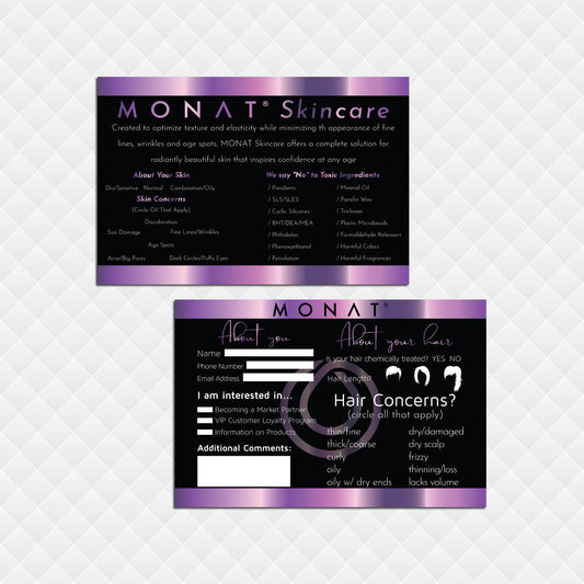 Purple Bronze Luxury Monat Skincare And About You, Personalized Monat Business Cards MN144