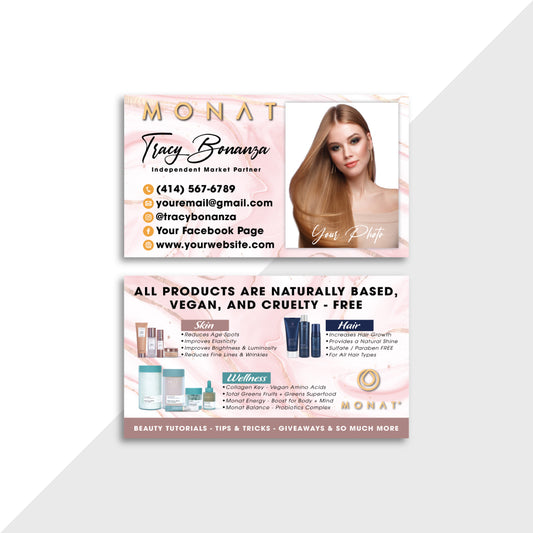 Watercolor Monat Business Card, Personalized Monat Business Cards MN178